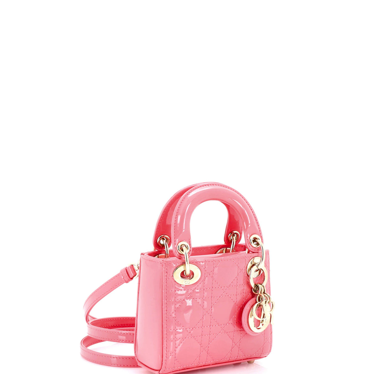 Lady Dior Bag Cannage Quilt Patent Micro
