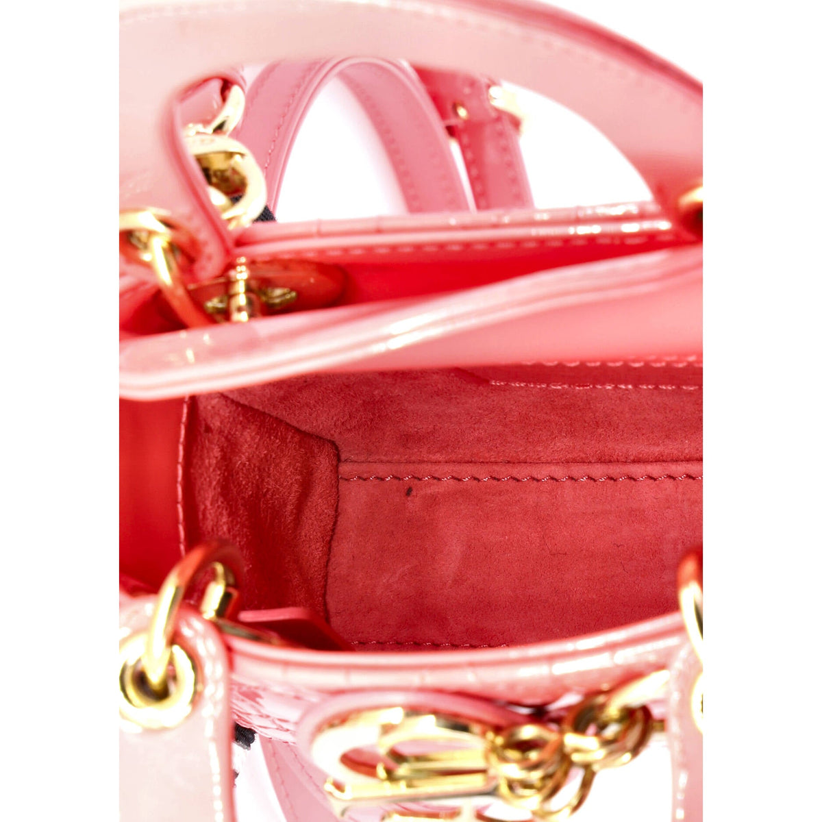 Lady Dior Bag Cannage Quilt Patent Micro