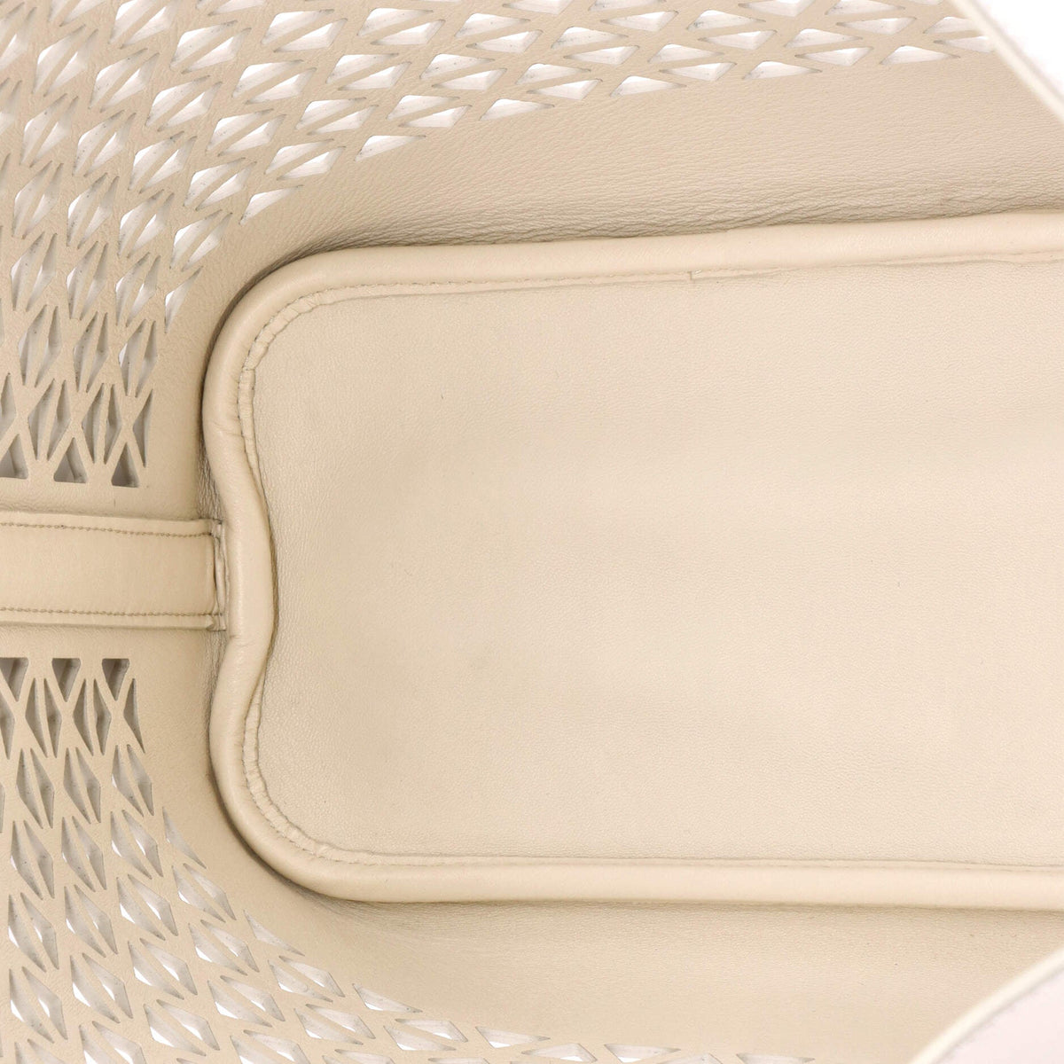 Triangle Logo Shopper Tote Laser Cut Leather Medium
