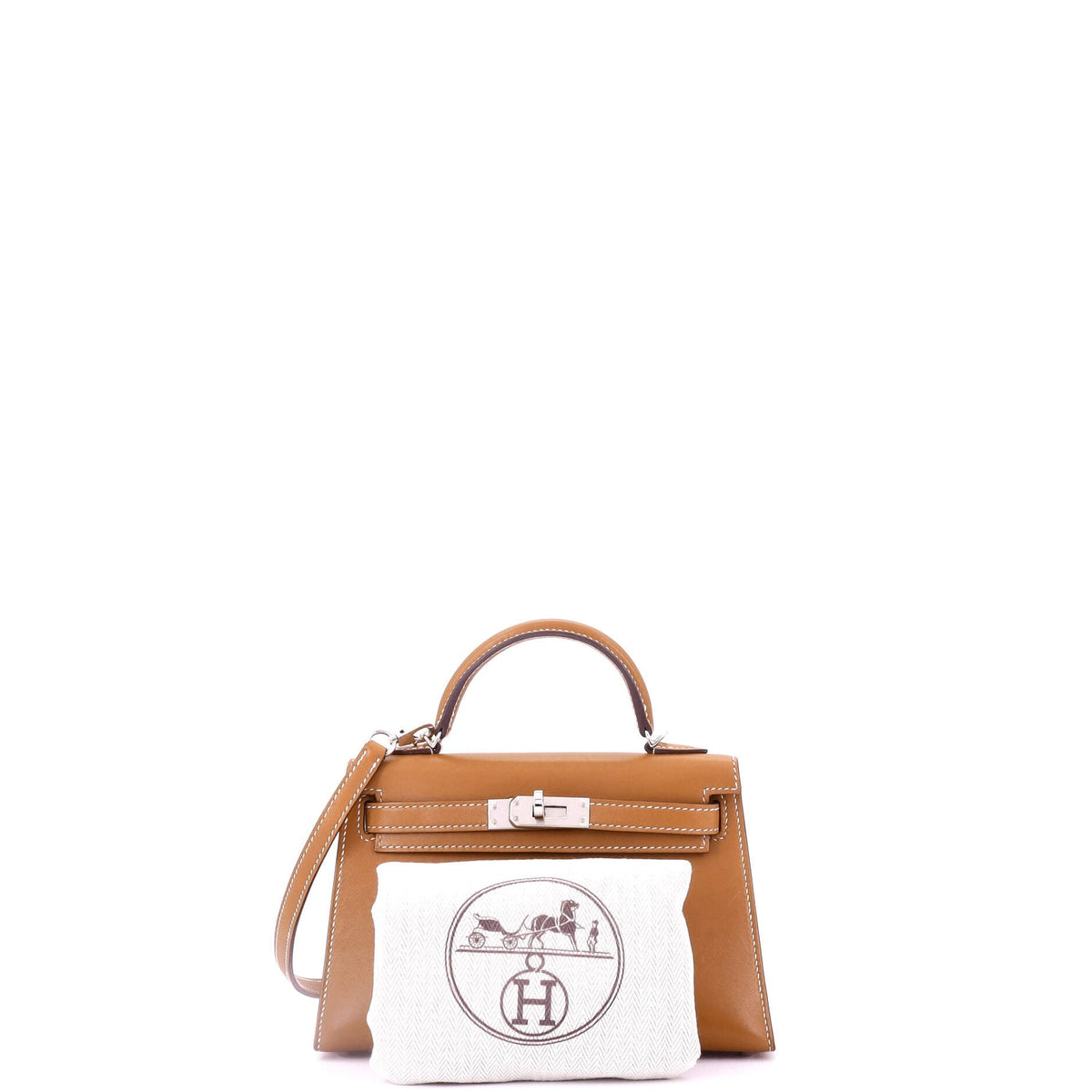 Kelly Mini II Bag Natural Sable Veau Butler with Palladium Hardware 20