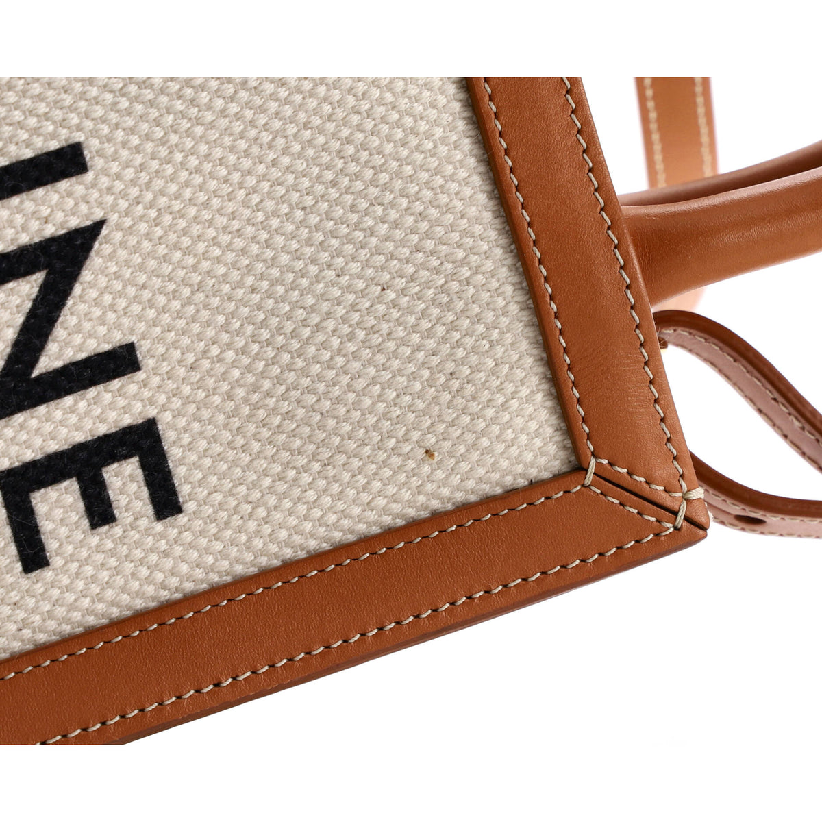 Vertical Cabas Tote Canvas with Leather Mini