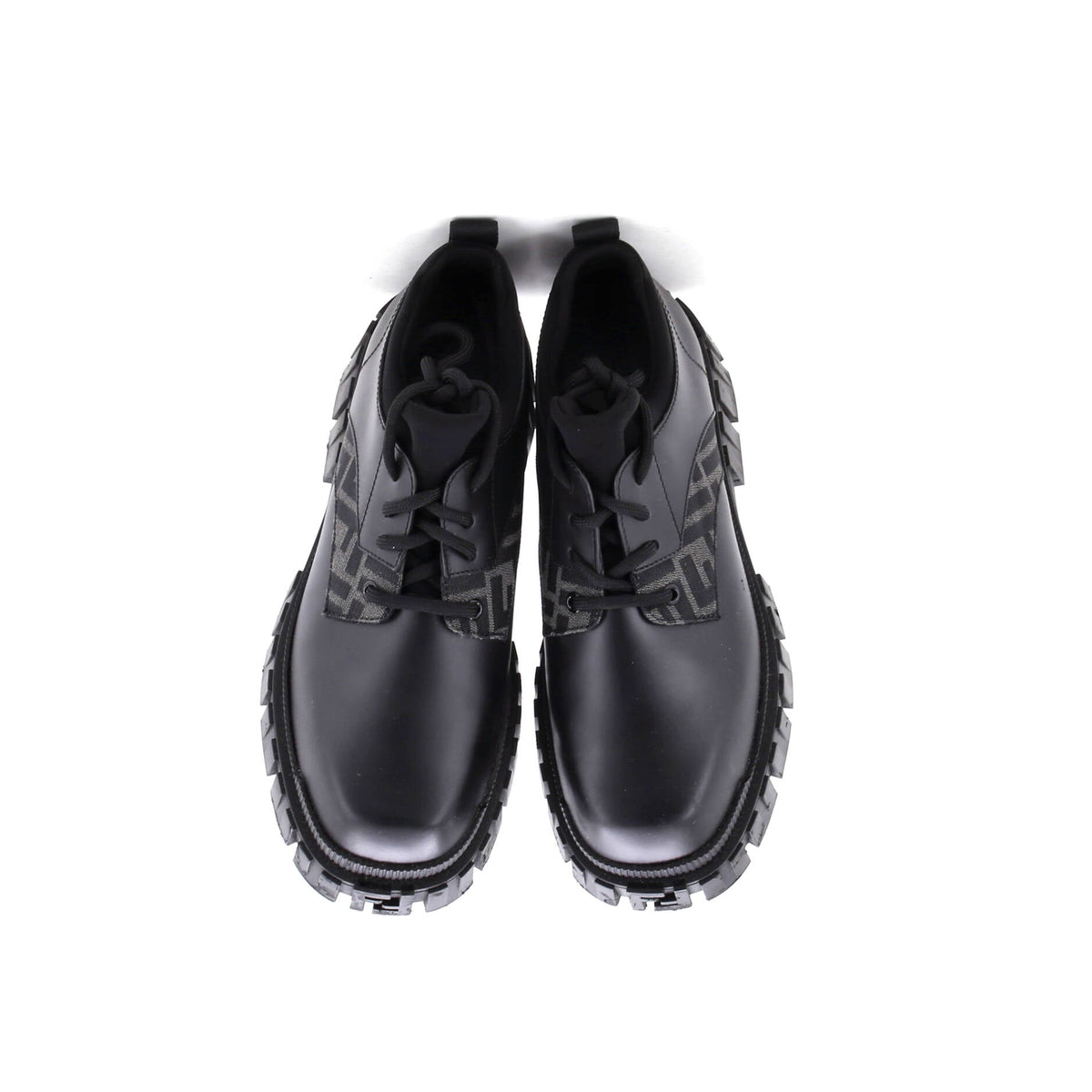 Fendi Force Oxfords Leather with Zucca Jacquard