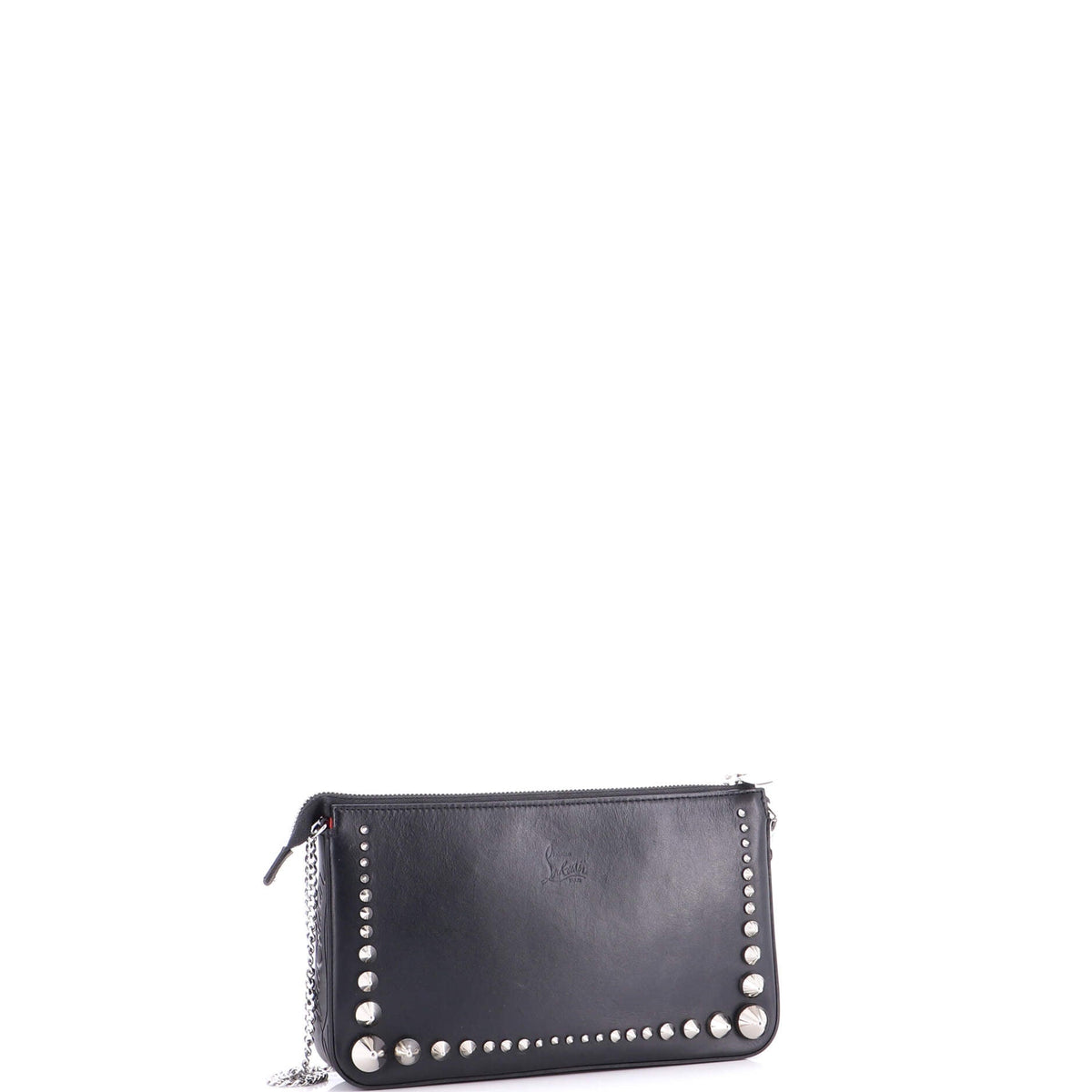 Loubila Chain Clutch Spiked Leather