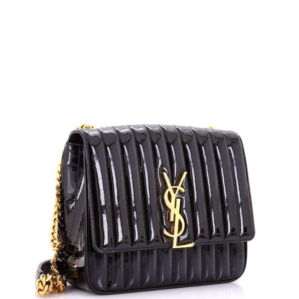 Vicky Crossbody Bag Vertical Quilted Patent Large