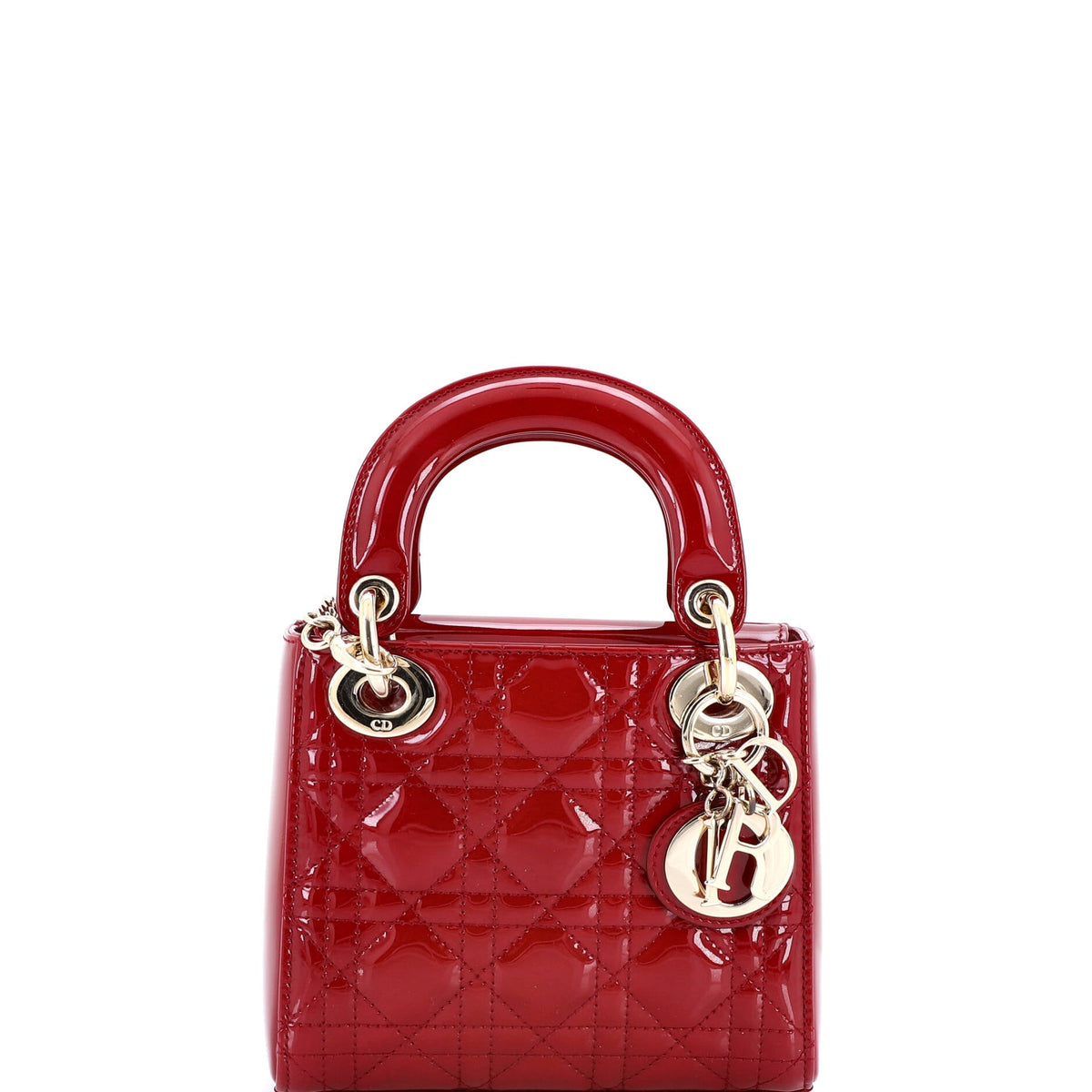 Lady Dior Chain Bag Cannage Quilt Patent Mini