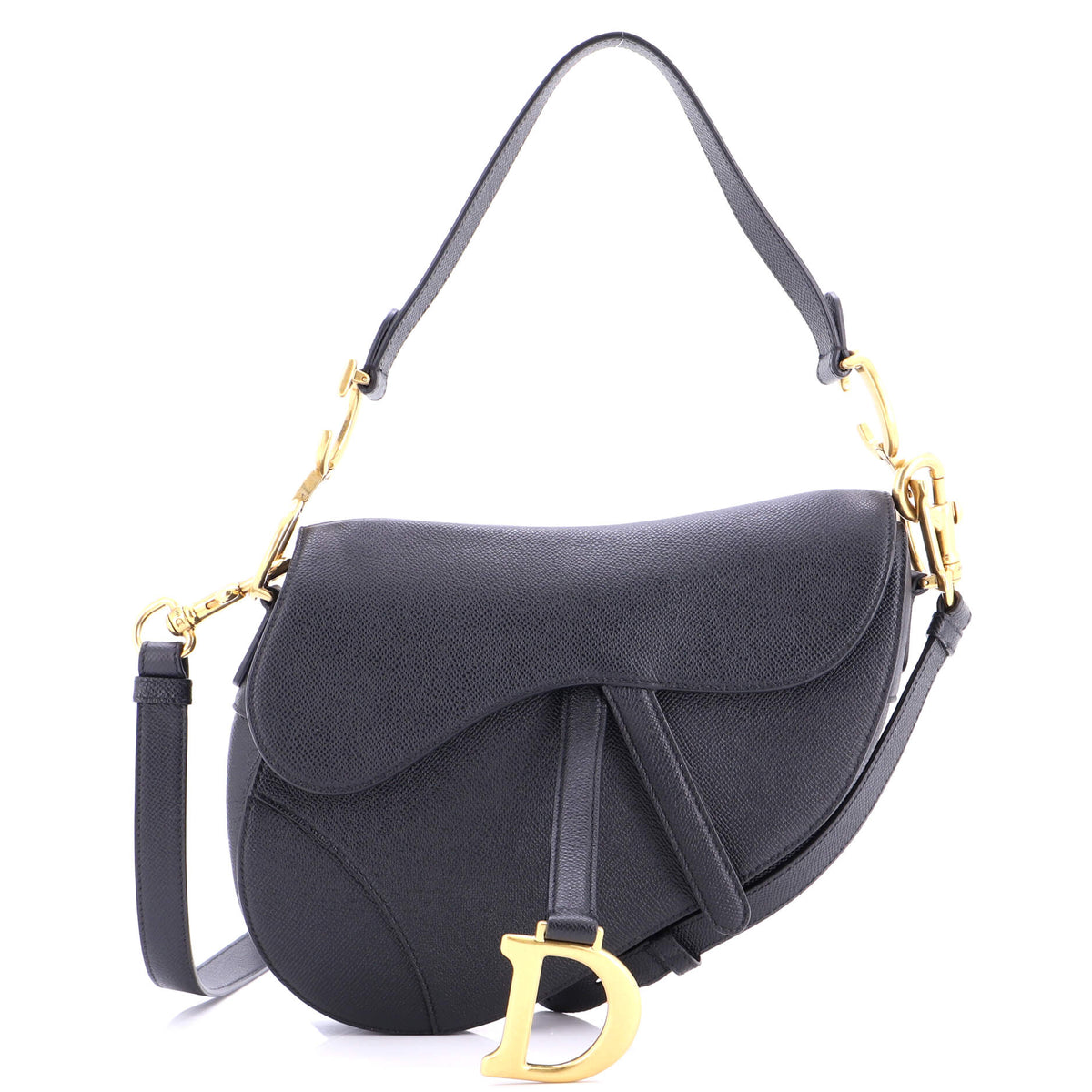 Saddle Handbag with Strap Leather Medium