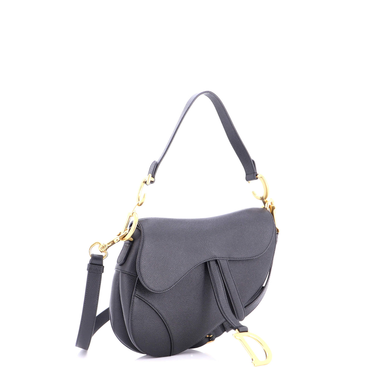 Saddle Handbag with Strap Leather Medium