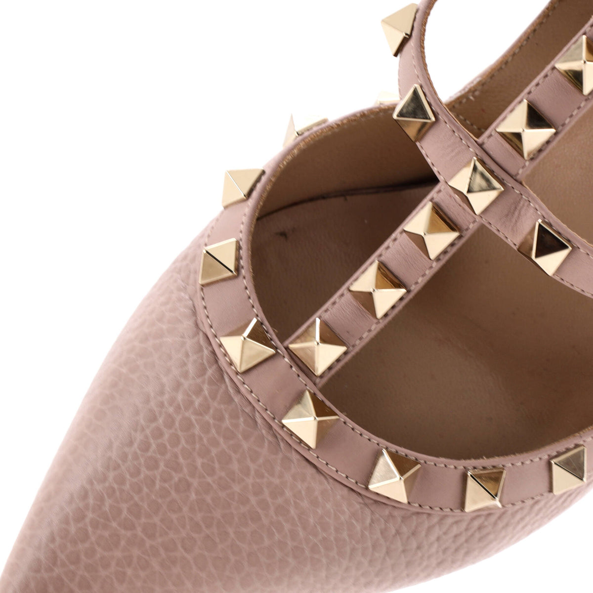 Women's Rockstud Ankle Strap Pumps Leather 100