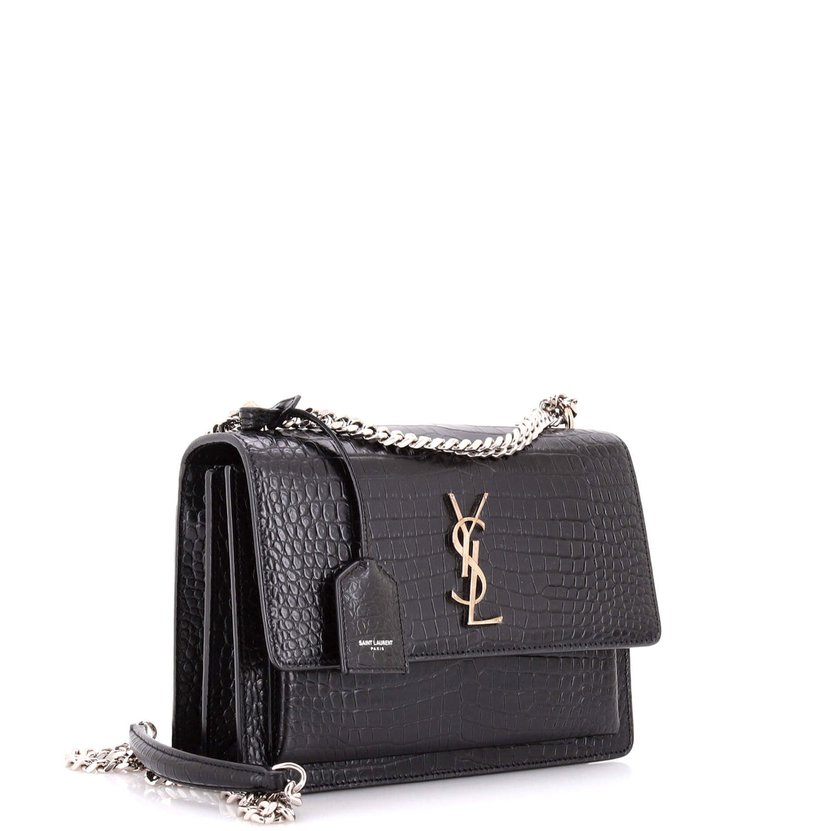 Sunset Crossbody Bag Crocodile Embossed Leather Medium