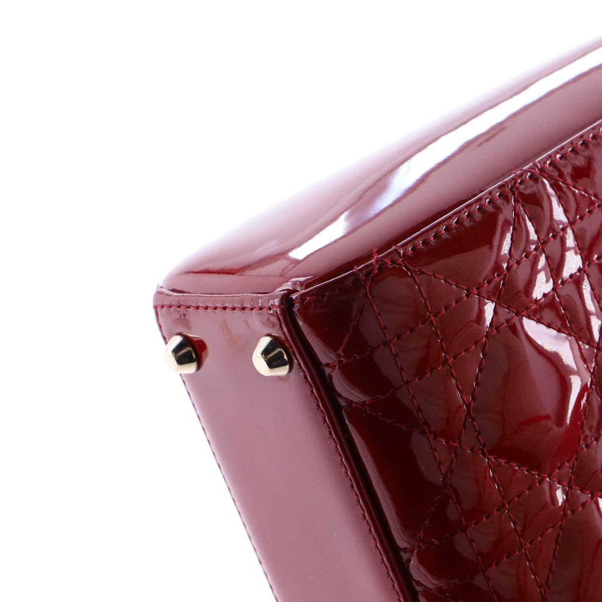 Lady Dior Chain Bag Cannage Quilt Patent Mini