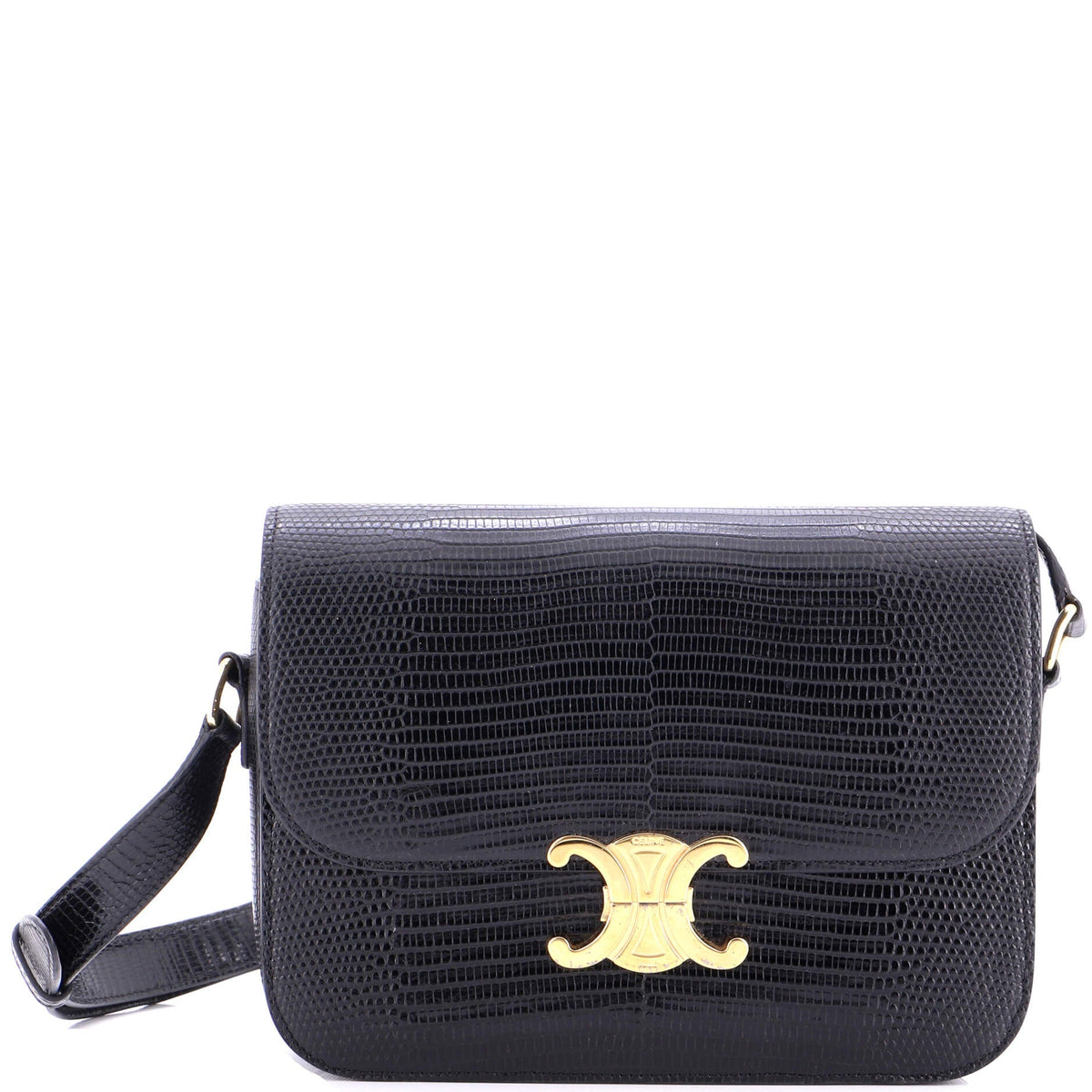 Triomphe Shoulder Bag Lizard Medium