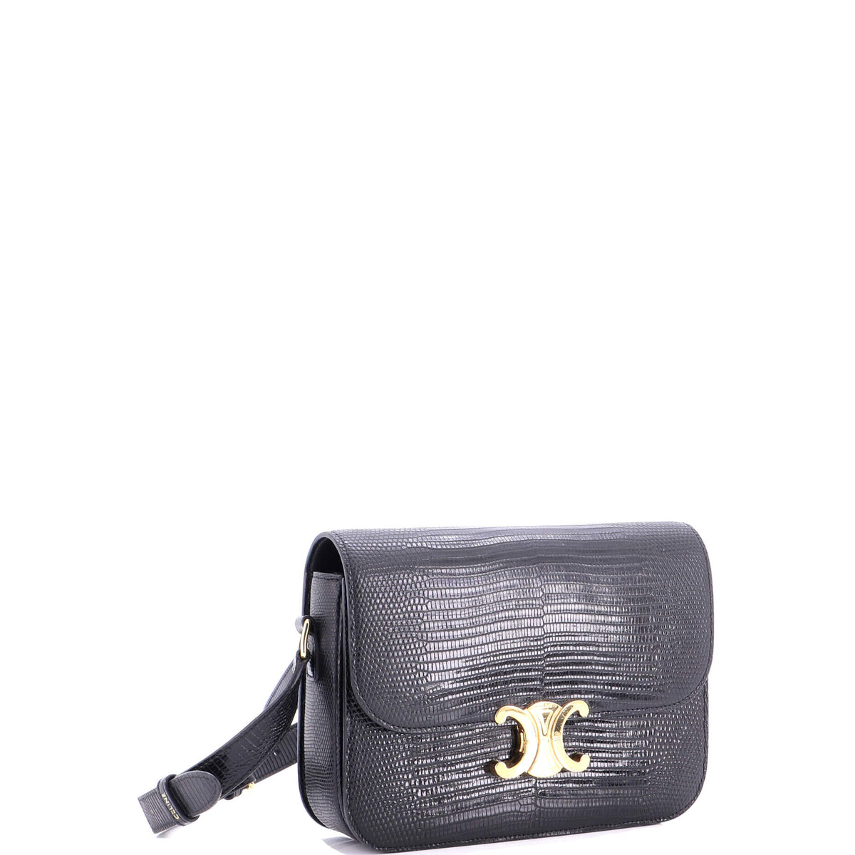Triomphe Shoulder Bag Lizard Medium