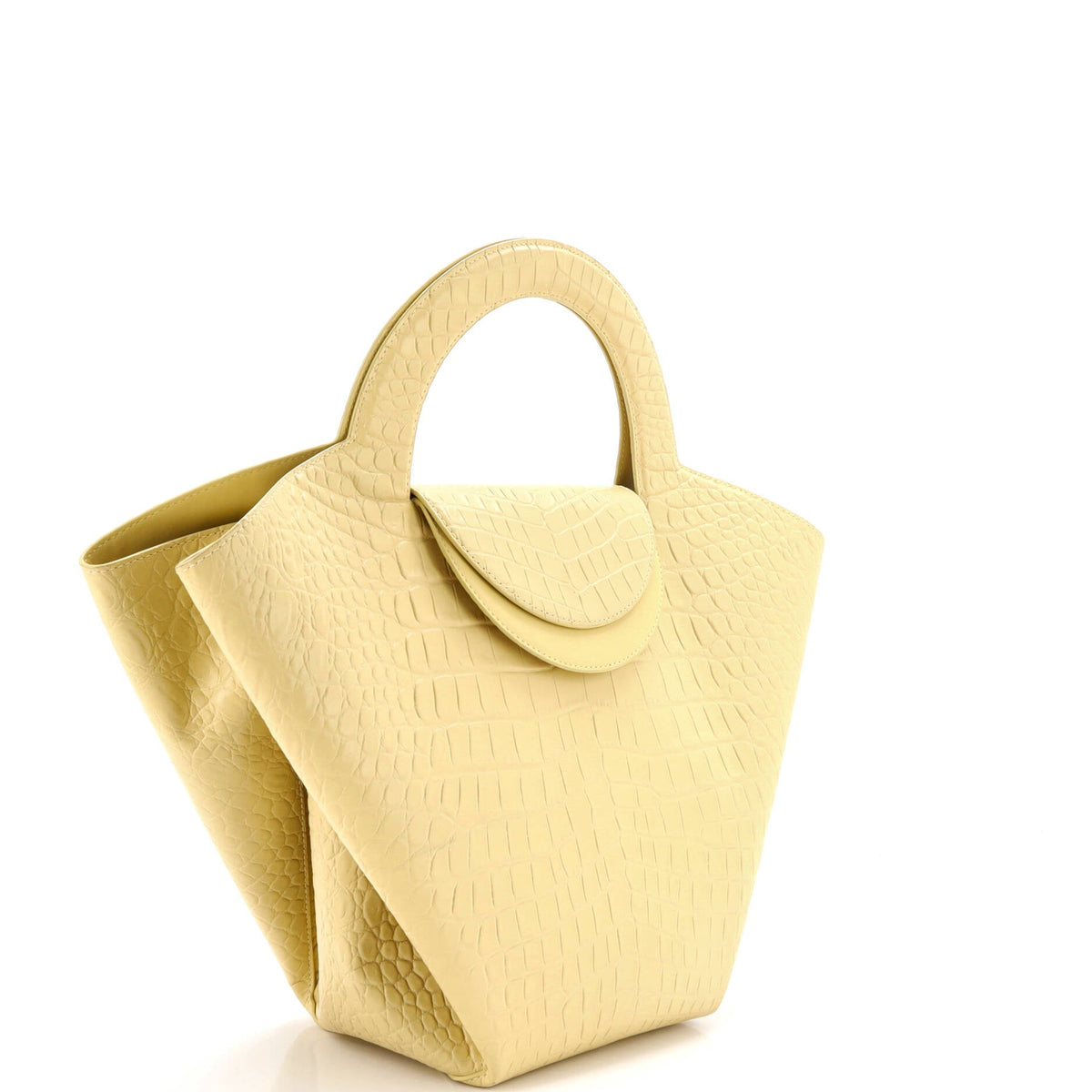 Doll Tote Crocodile Embossed Leather Medium