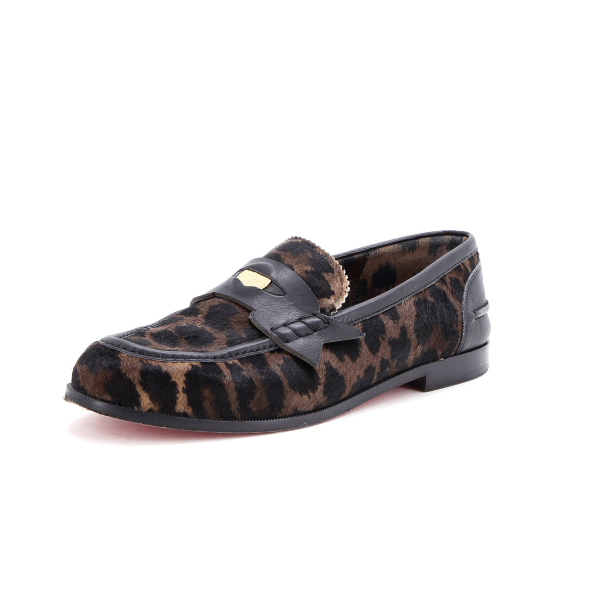 Women's Penny Loafers Leopard Print Goat Hair