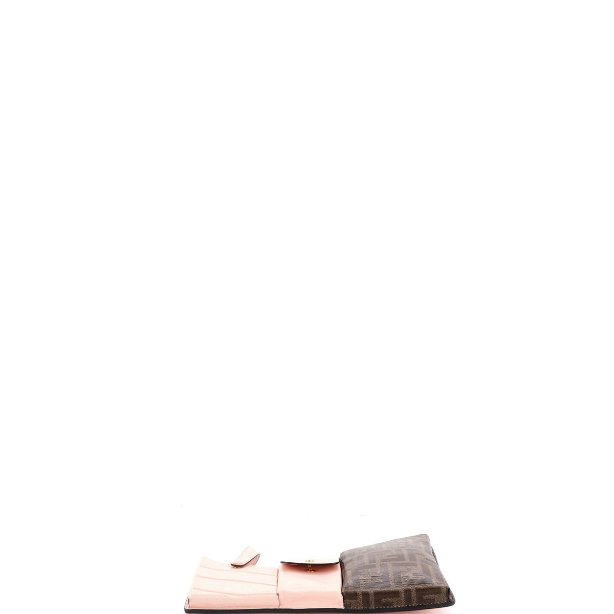 Bustine 3 Pockets Crossbody Bag Leather and Zucca Coated Canvas Mini