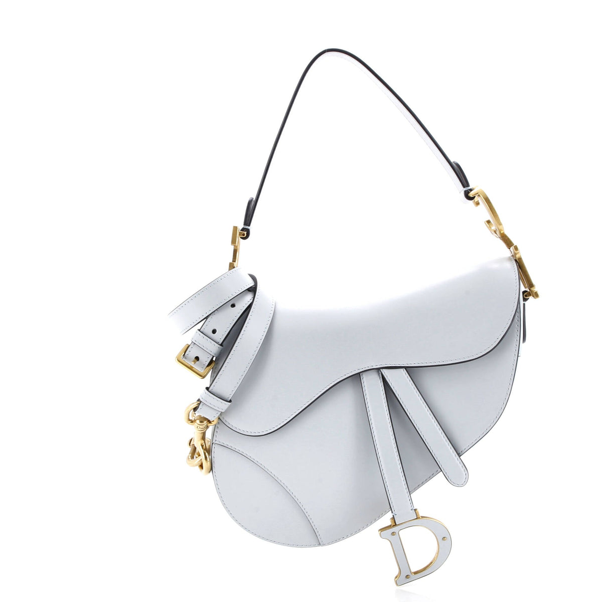 Saddle Handbag with Strap Leather Medium