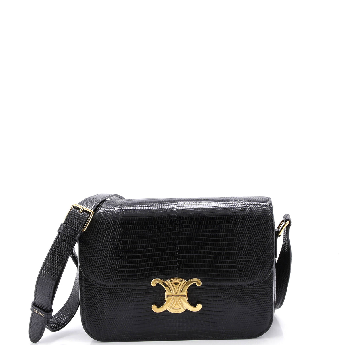 Triomphe Shoulder Bag Lizard Medium