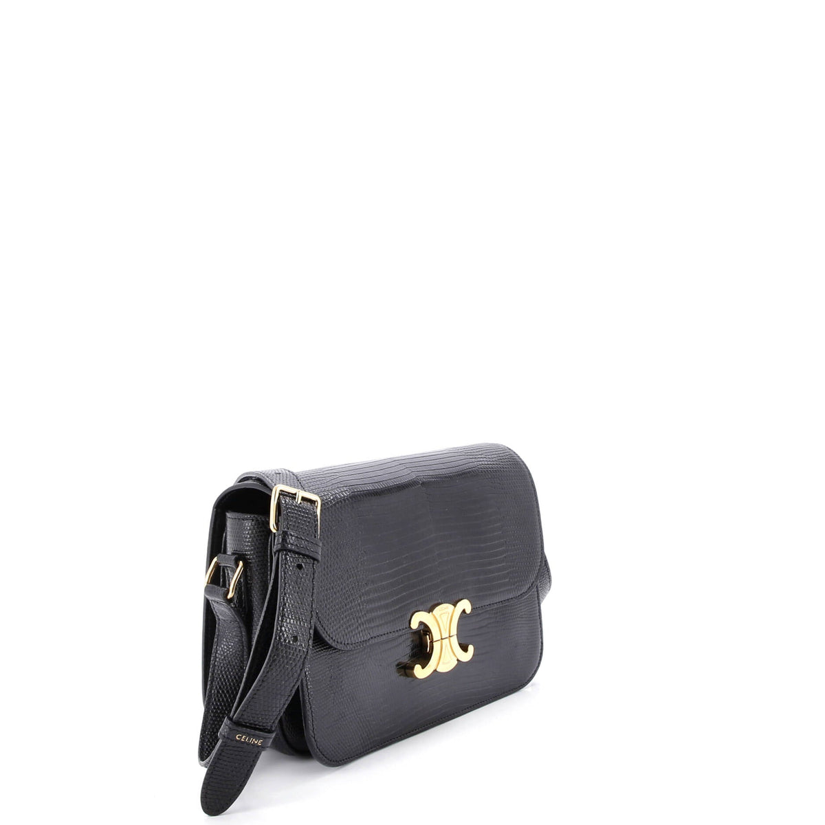 Triomphe Shoulder Bag Lizard Medium