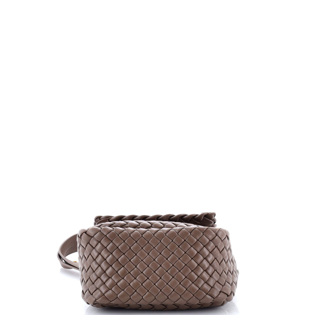 Cobble Flap Shoulder Bag Padded Intrecciato Leather Mini