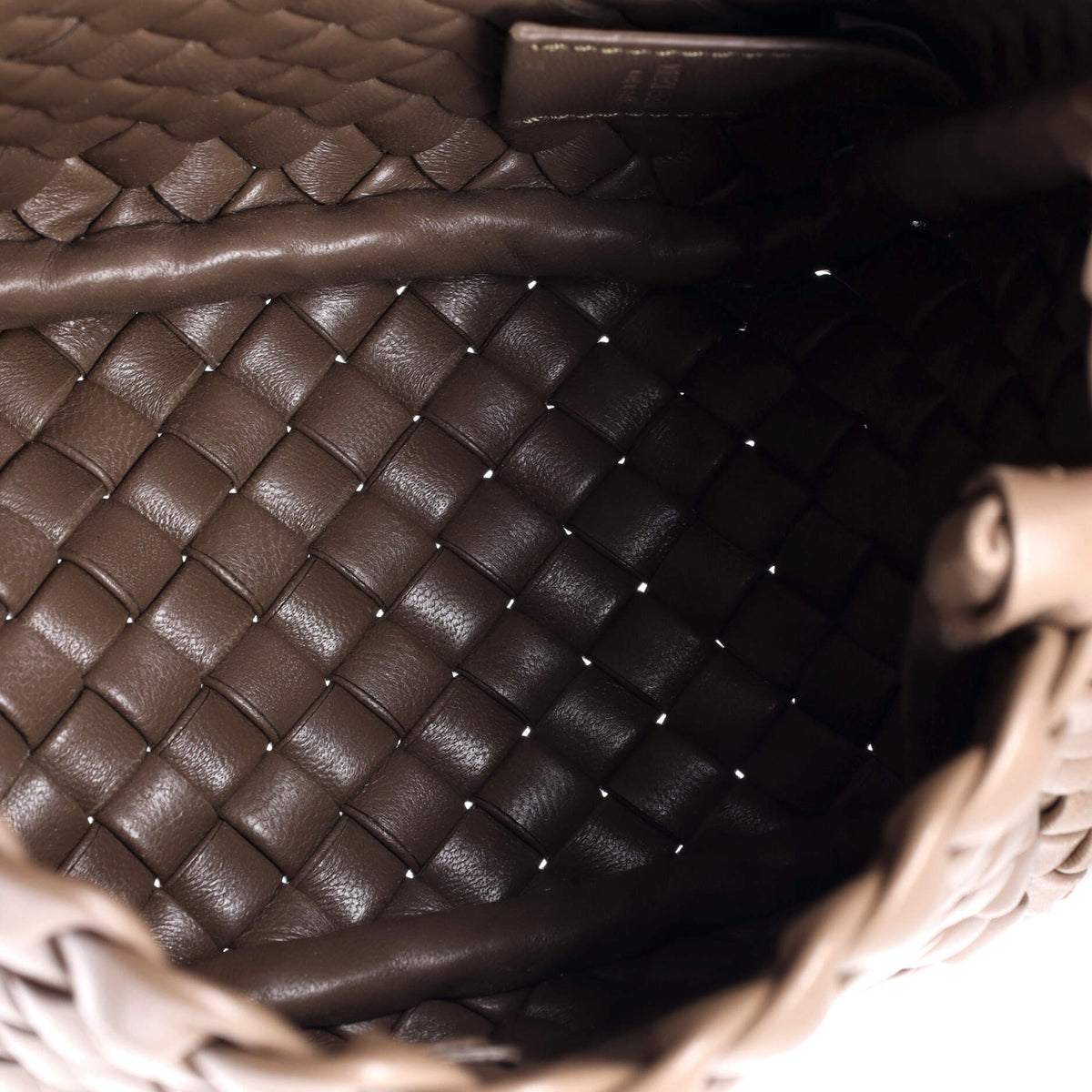 Cobble Flap Shoulder Bag Padded Intrecciato Leather Mini