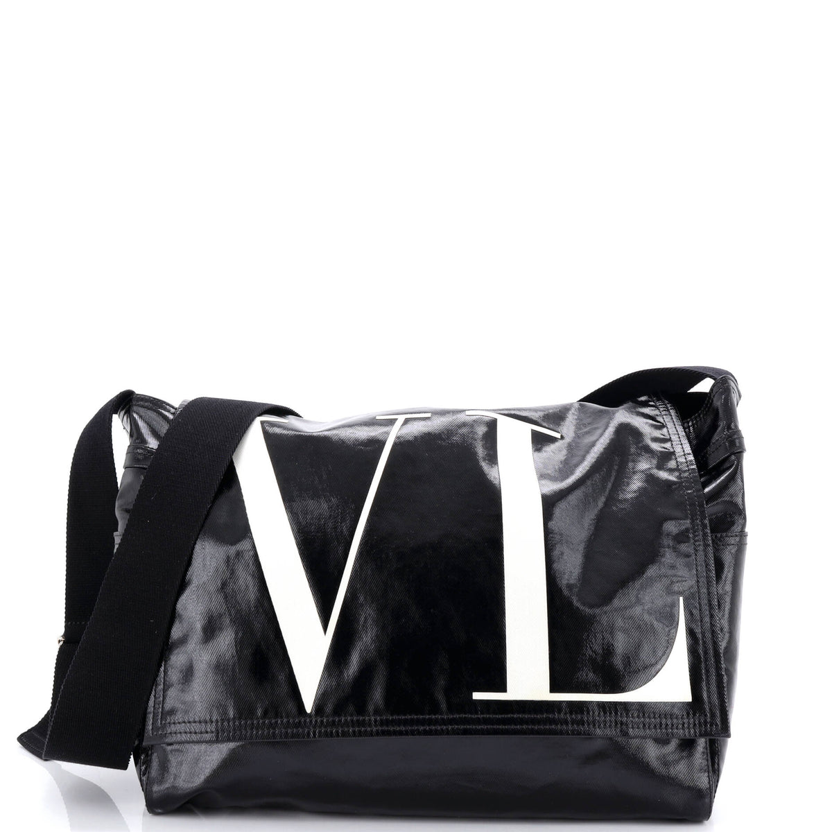 VLTN Flap Messenger Bag Coated Canvas Medium