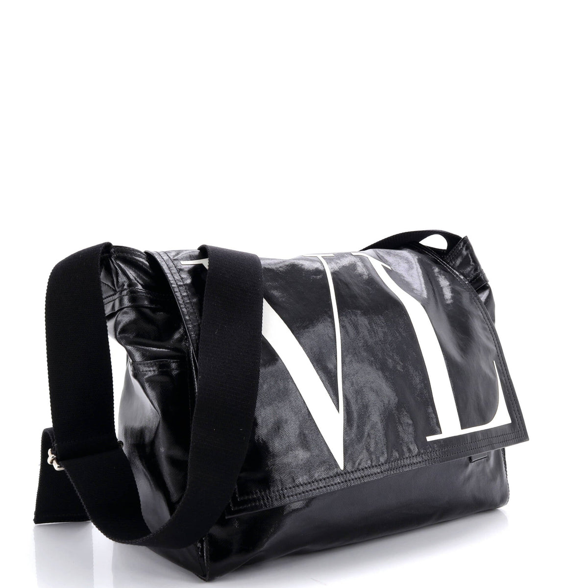 VLTN Flap Messenger Bag Coated Canvas Medium