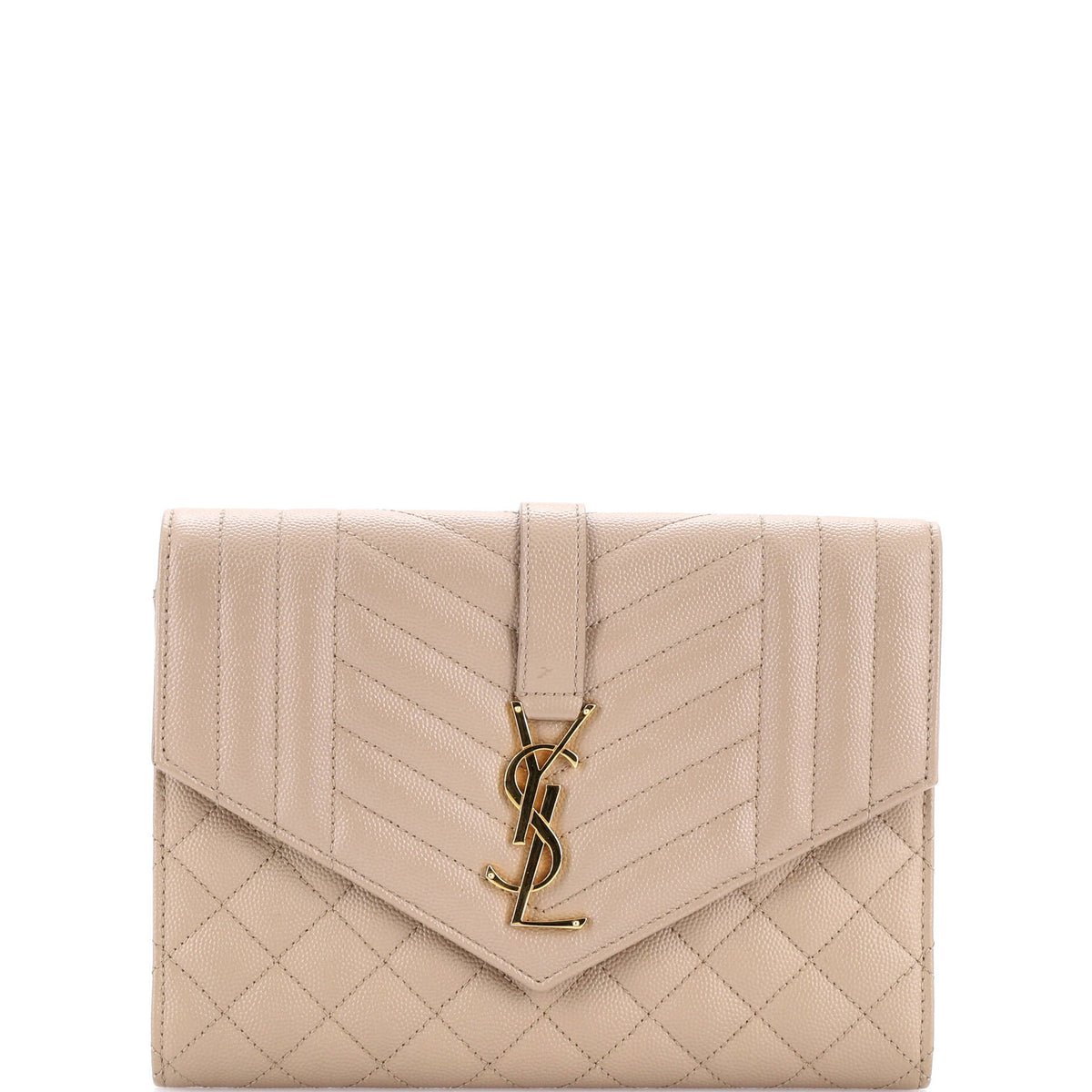 Classic Monogram Envelope Wristlet Clutch Mixed Matelasse Leather