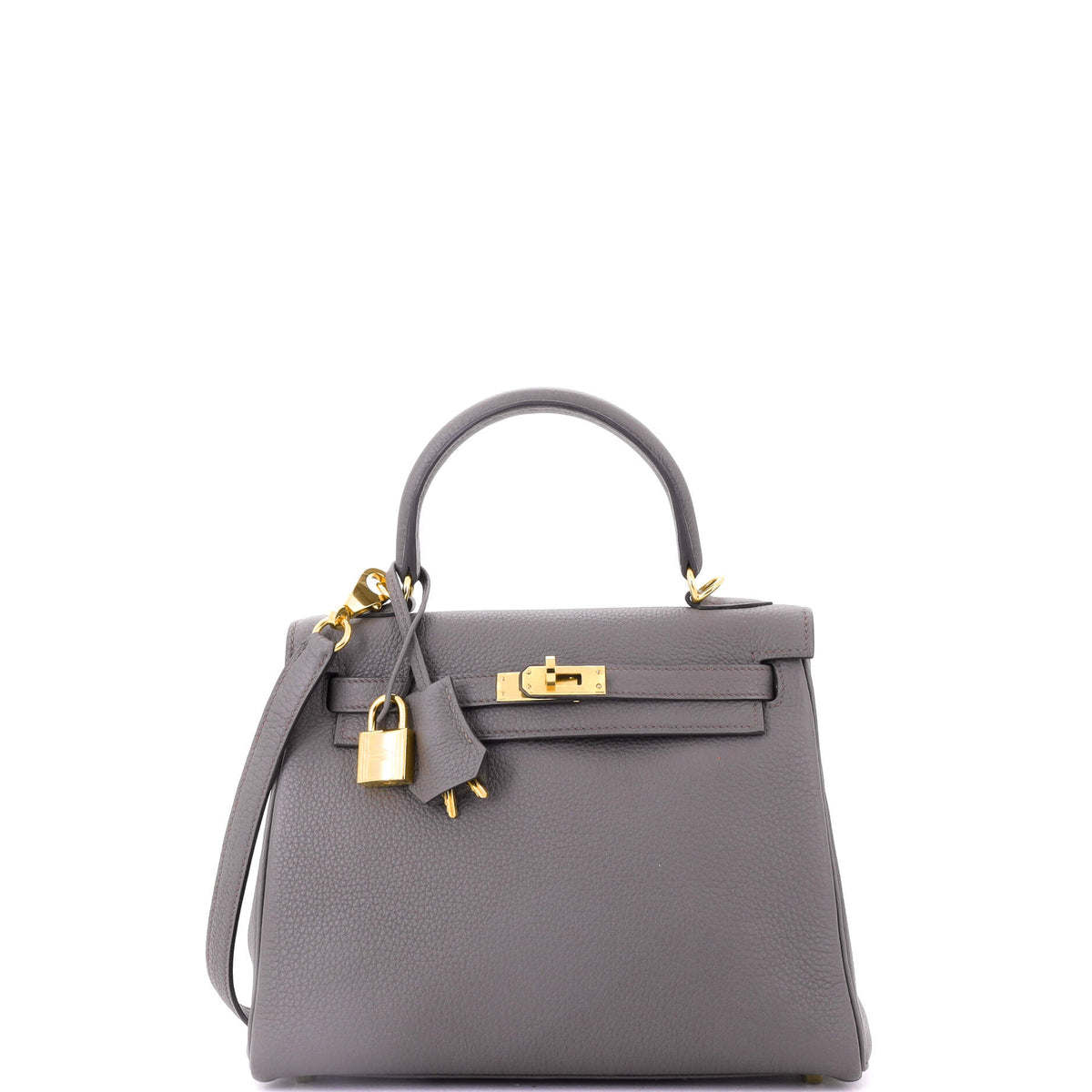 Kelly Handbag Grey Togo with Gold Hardware 25