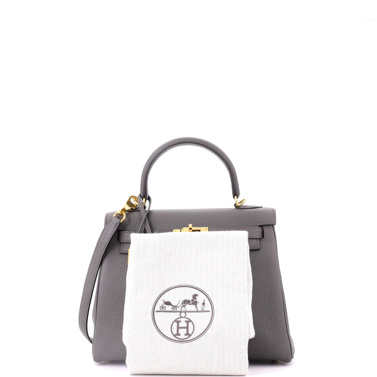 Kelly Handbag Grey Togo with Gold Hardware 25