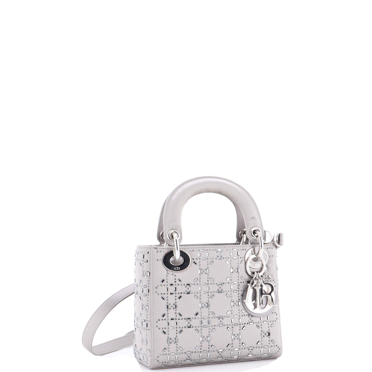 Lady Dior Bag Crystal Embellished Cannage Quilt Satin Mini