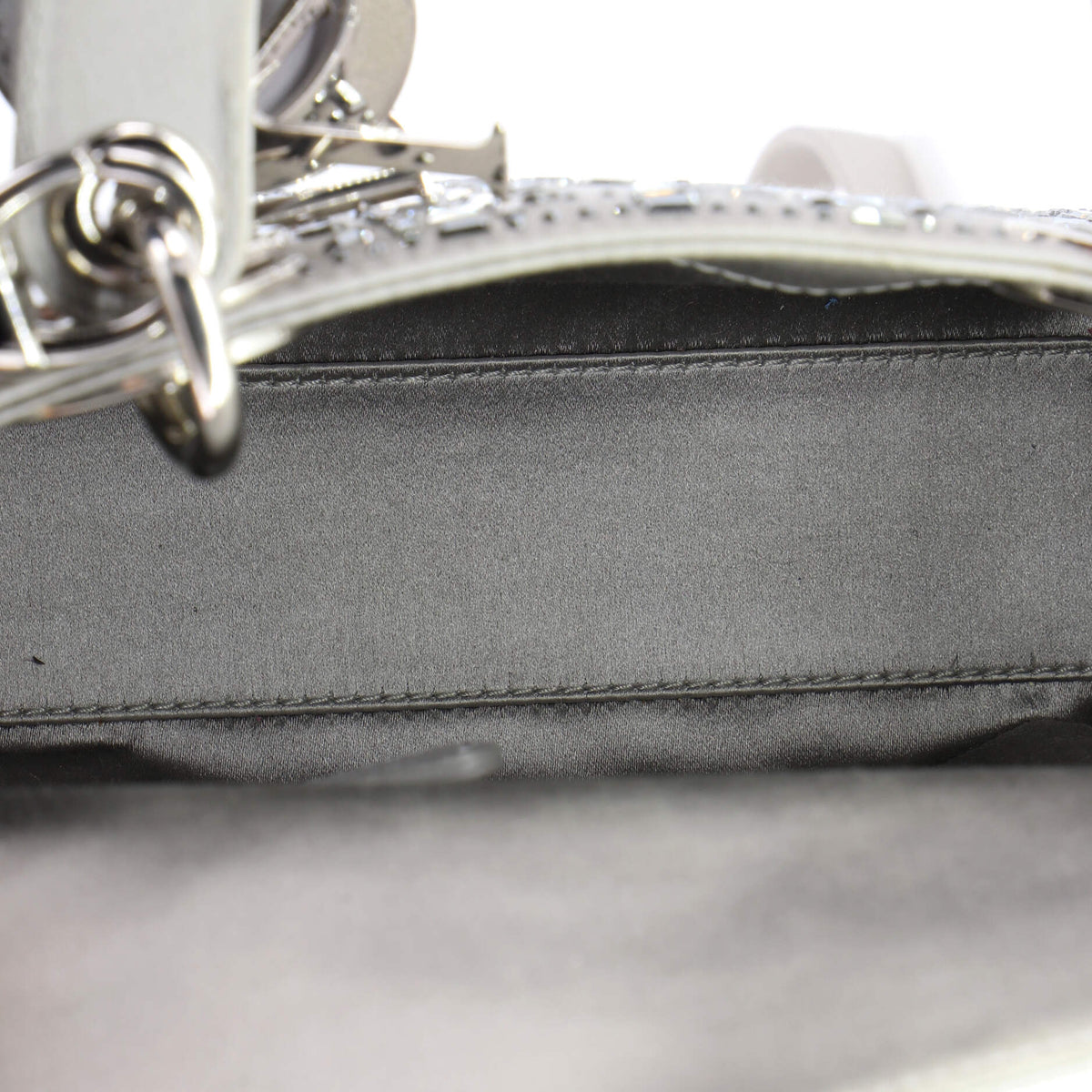 Lady Dior Bag Crystal Embellished Cannage Quilt Satin Mini
