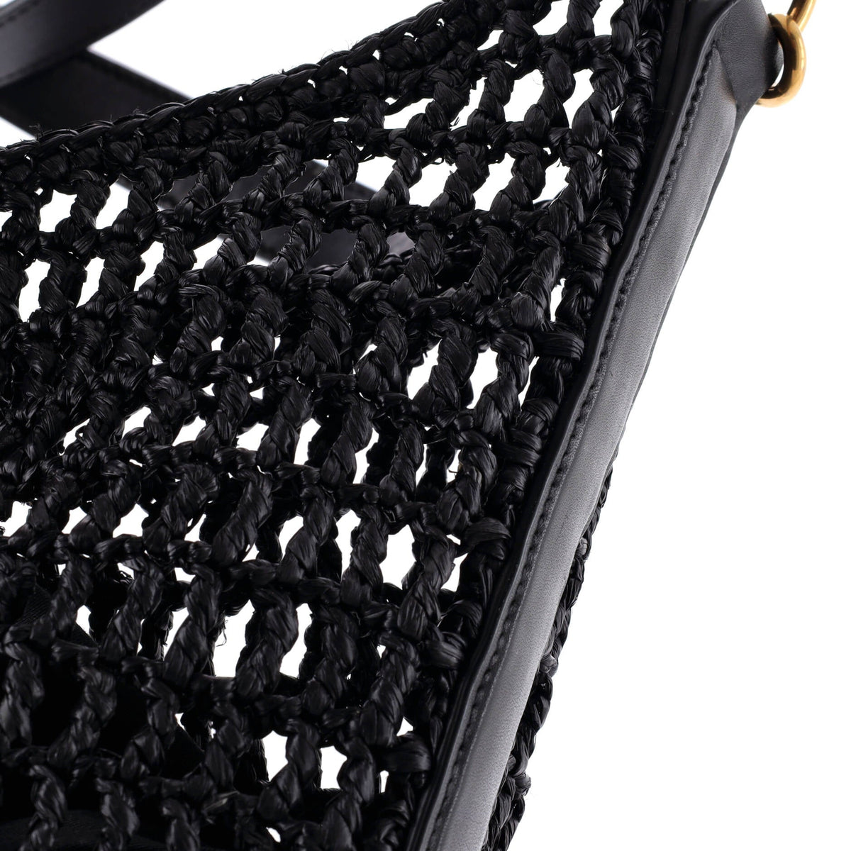 Oxalis Shoulder Bag Raffia Crochet with Leather