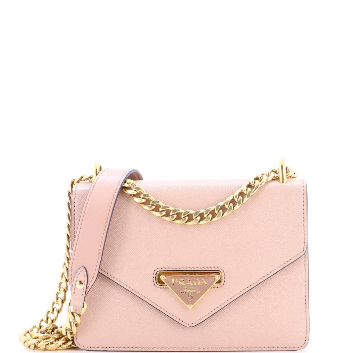 Envelope Flap Chain Shoulder bag Saffiano Leather Small