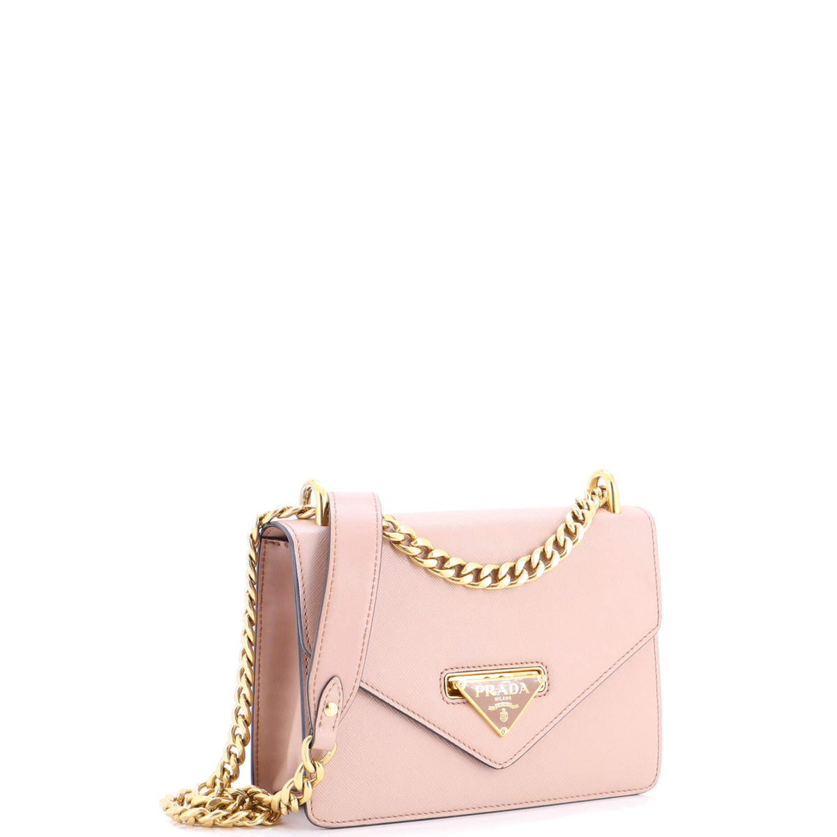 Envelope Flap Chain Shoulder bag Saffiano Leather Small
