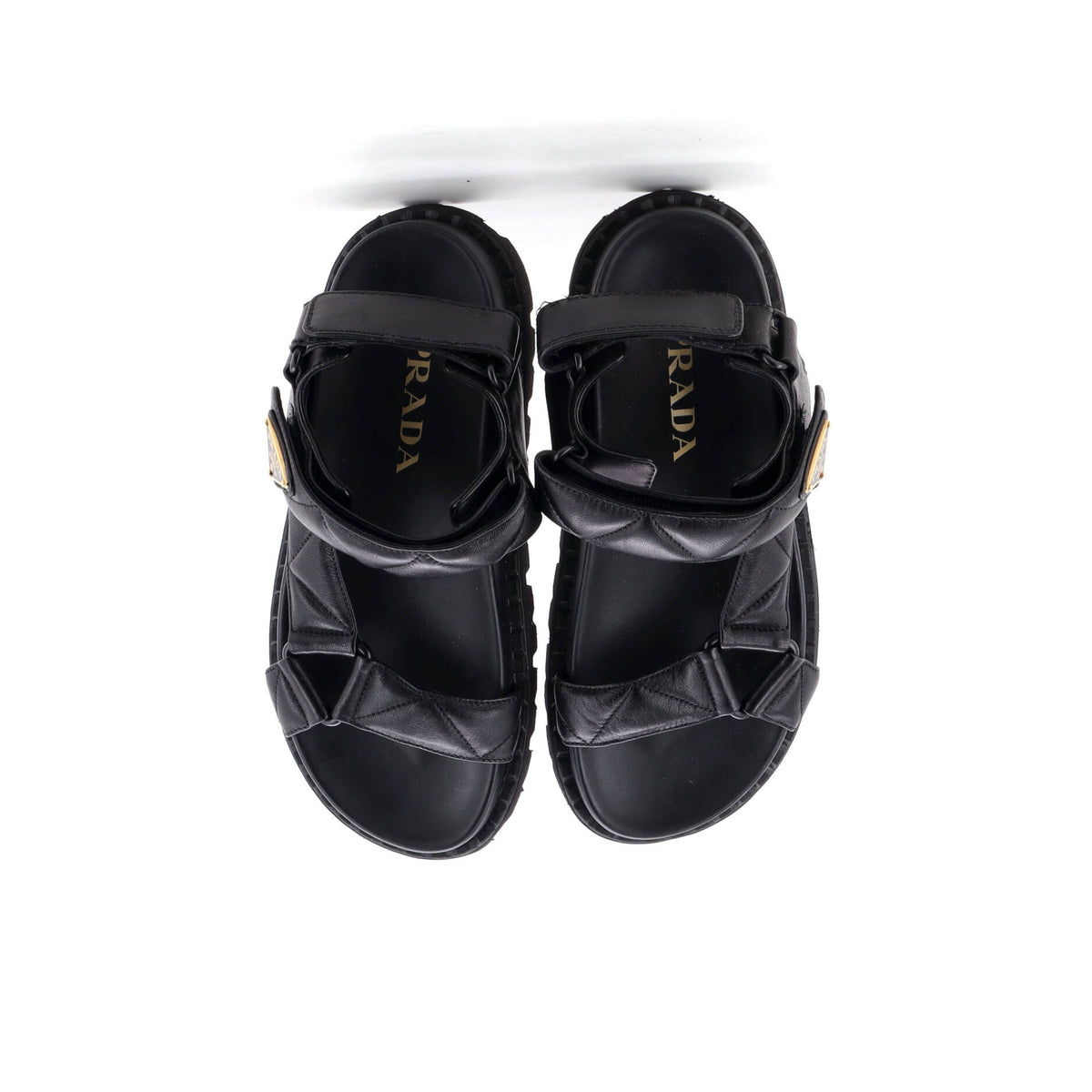 Women's Sporty Fussbett Sandals Quilted Leather