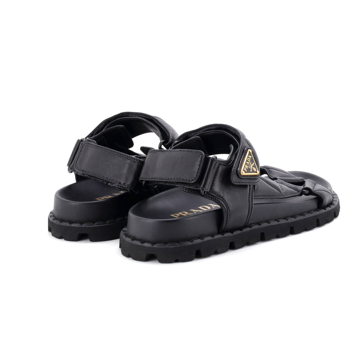 Women's Sporty Fussbett Sandals Quilted Leather