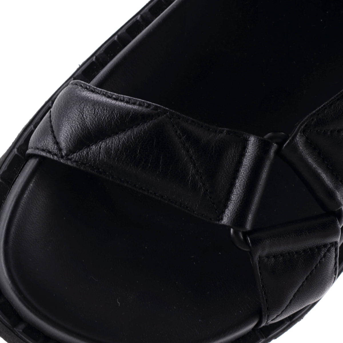 Women's Sporty Fussbett Sandals Quilted Leather