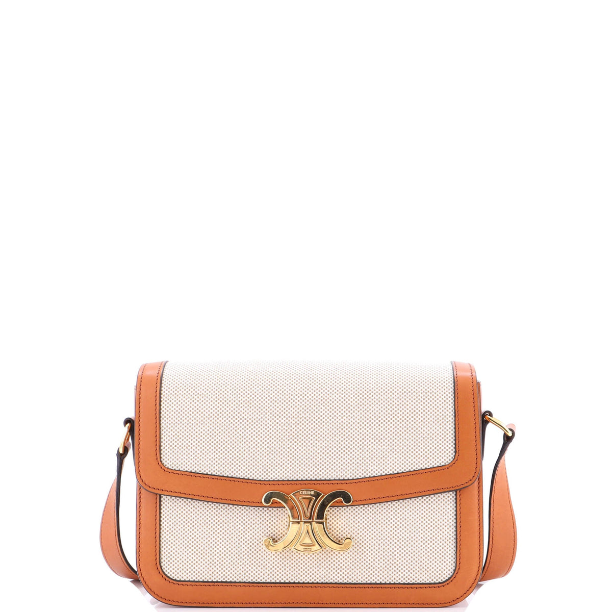 Triomphe Shoulder Bag Canvas with Leather Medium