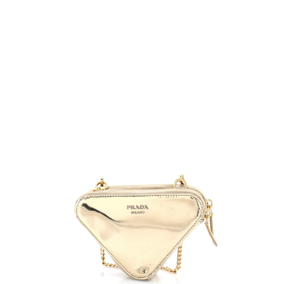 Triangle Double Pouch Crossbody Crystal Embellished Satin Mini