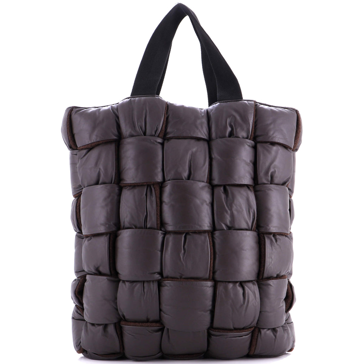 Padded Tote Maxi Intrecciato Leather with Wool Large