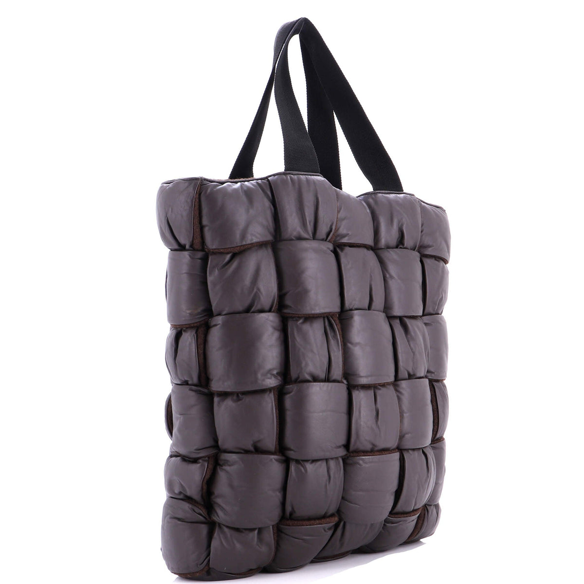 Padded Tote Maxi Intrecciato Leather with Wool Large