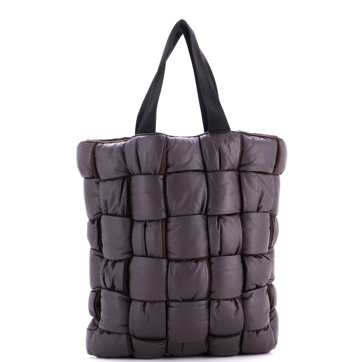 Padded Tote Maxi Intrecciato Leather with Wool Large