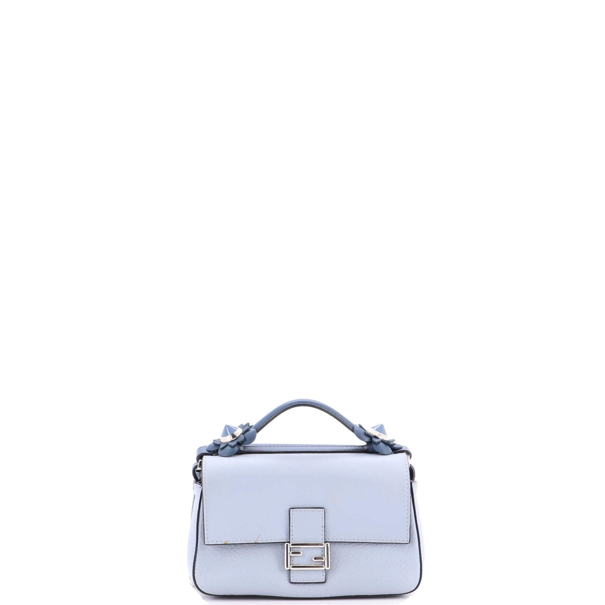 Flowerland Double Baguette Crossbody Bag Embellished Leather Micro