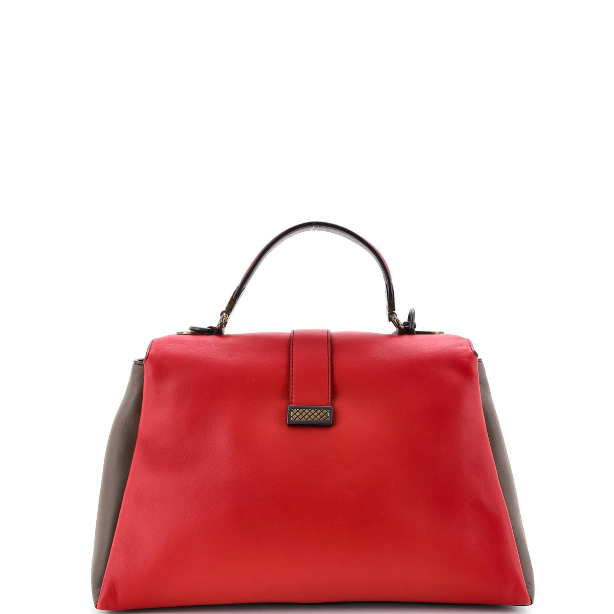 Piazza Top Handle Bag Leather with Intrecciato Detail Medium