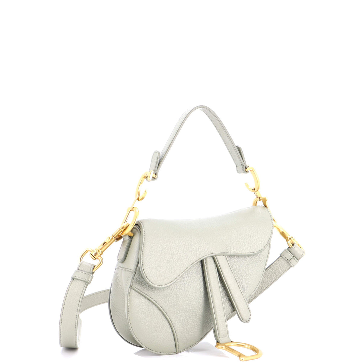 Saddle Handbag with Strap Leather Mini