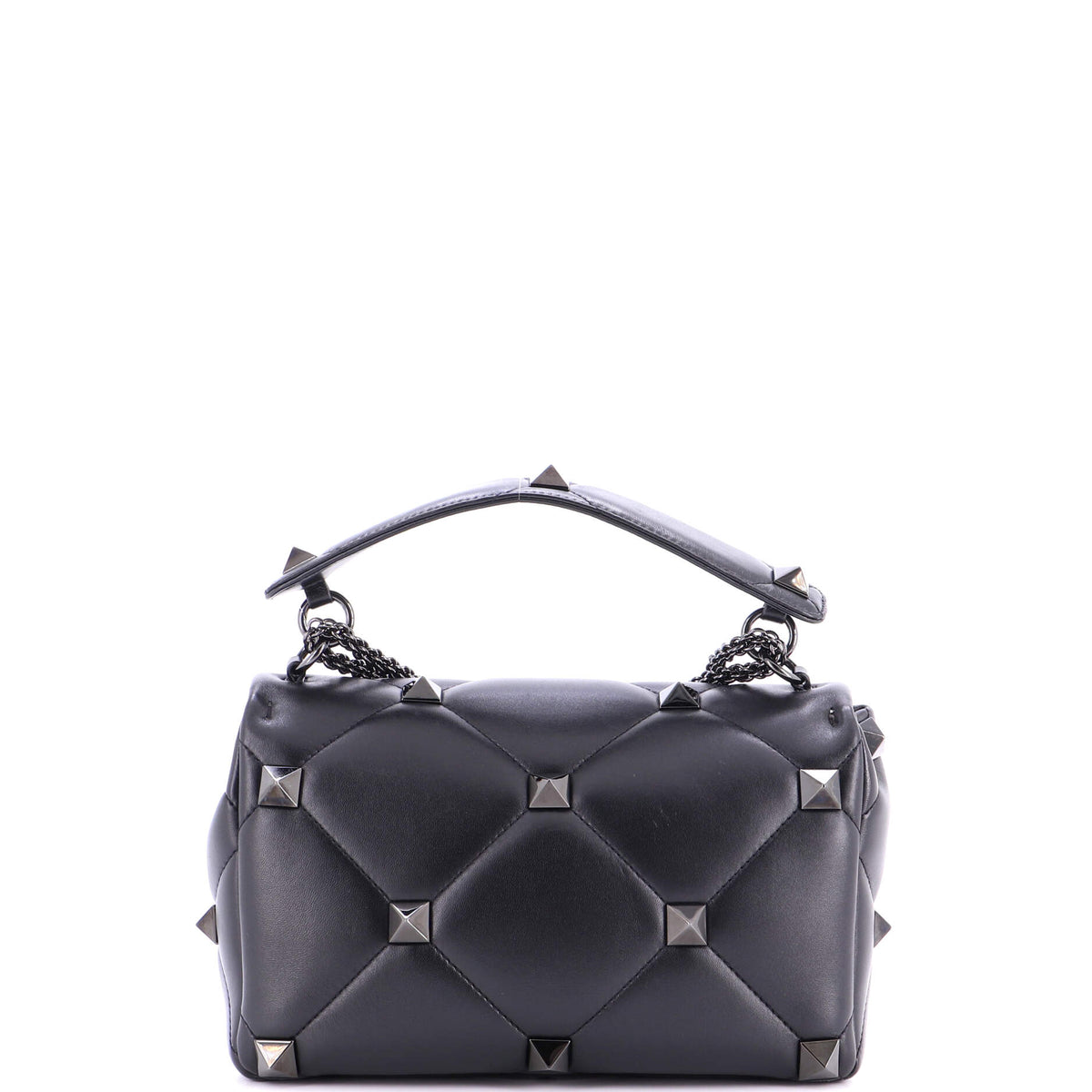 Roman Stud Flap Bag Quilted Leather Large