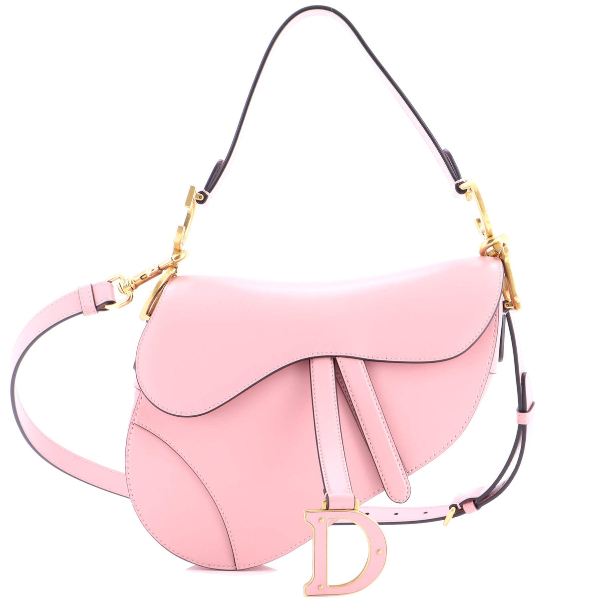 Saddle Handbag with Strap Leather Medium