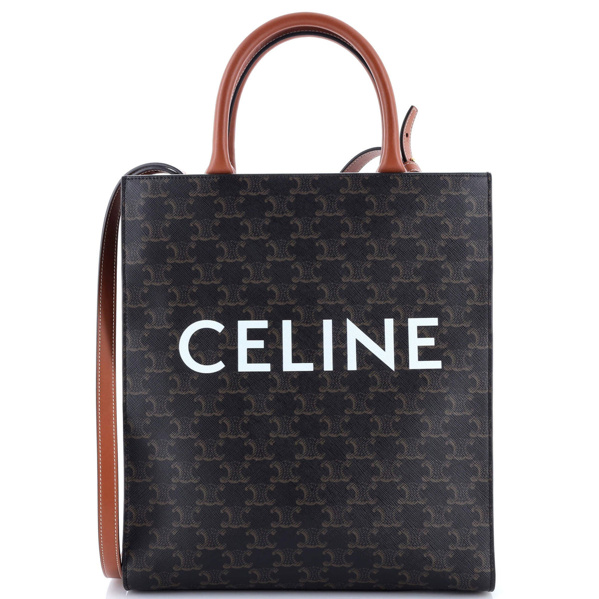 Vertical Cabas Tote Triomphe Coated Canvas Small
