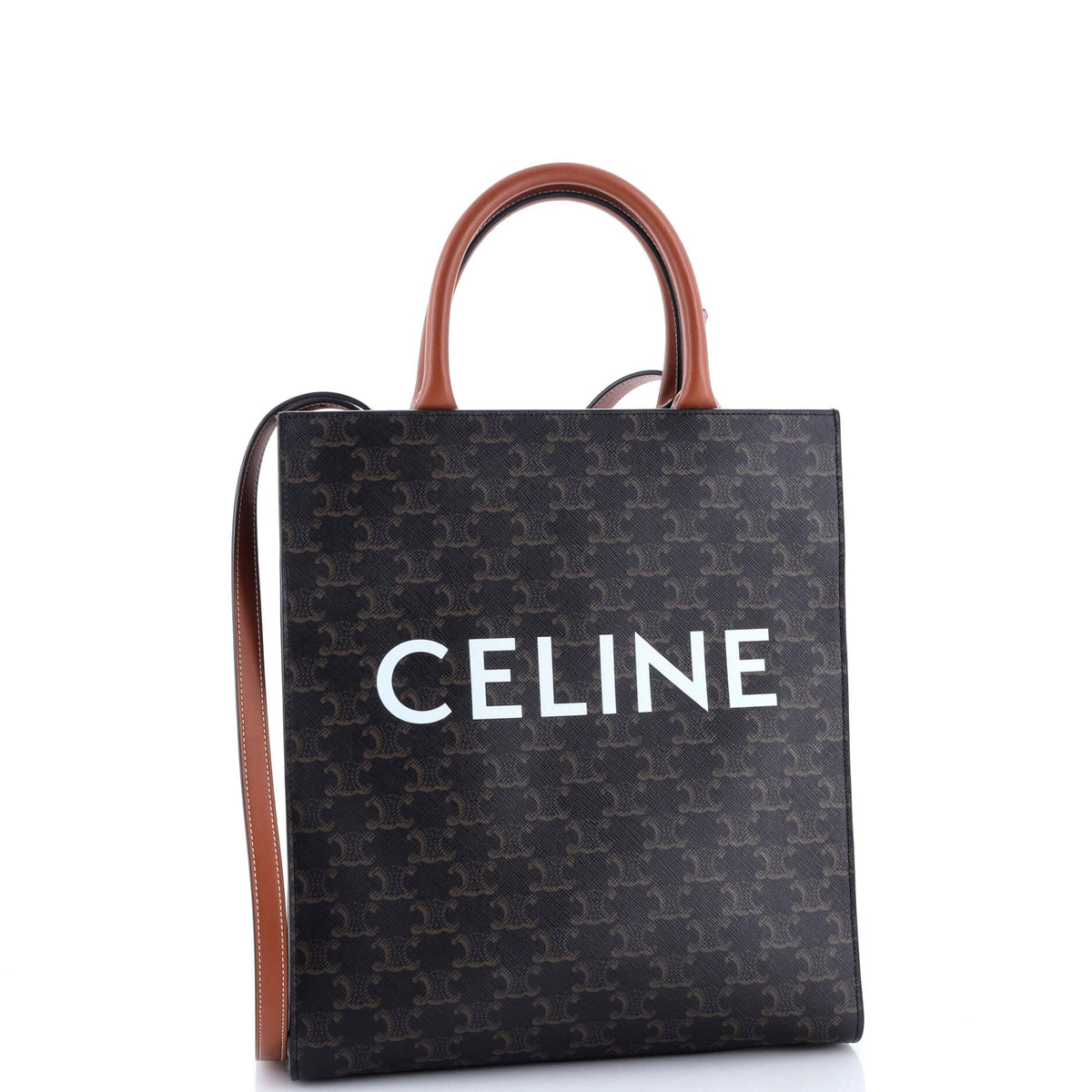 Vertical Cabas Tote Triomphe Coated Canvas Small