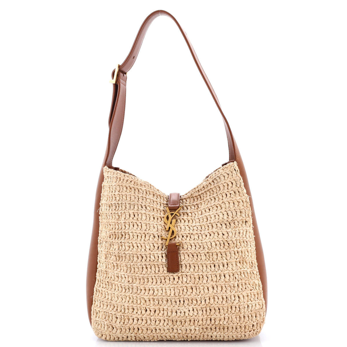 Le 5 a 7 Supple Hobo Raffia and Leather Small